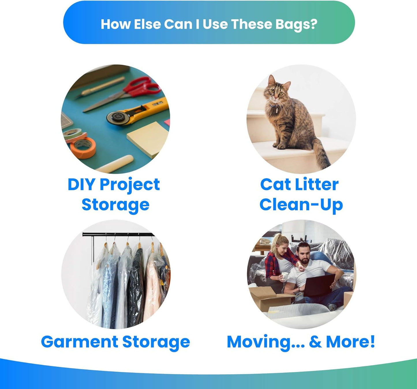 Reli. 6-10 Gallon Trash Bags - 300 Strong Clear Garbage Bags for Bathroom Use