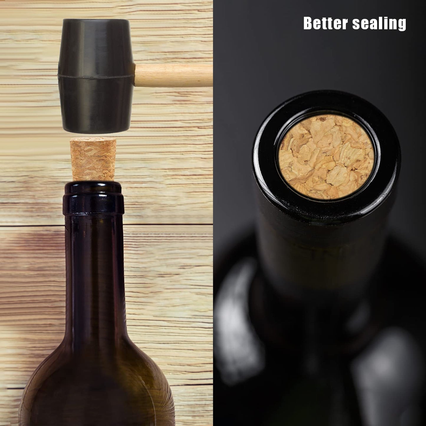 100 Pack Corks for Crafts, Tapered Wine Bottle Cork Stoppers Replacement Corks for Wine Beer Bottle, Leakproof