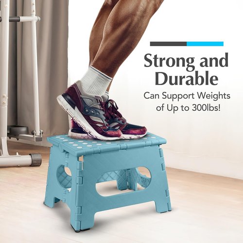 Handy Laundry Folding Step Stool - Lightweight & Sturdy for Adults and Kids - Easy One-Flip Design (Teal | 2-Pack)