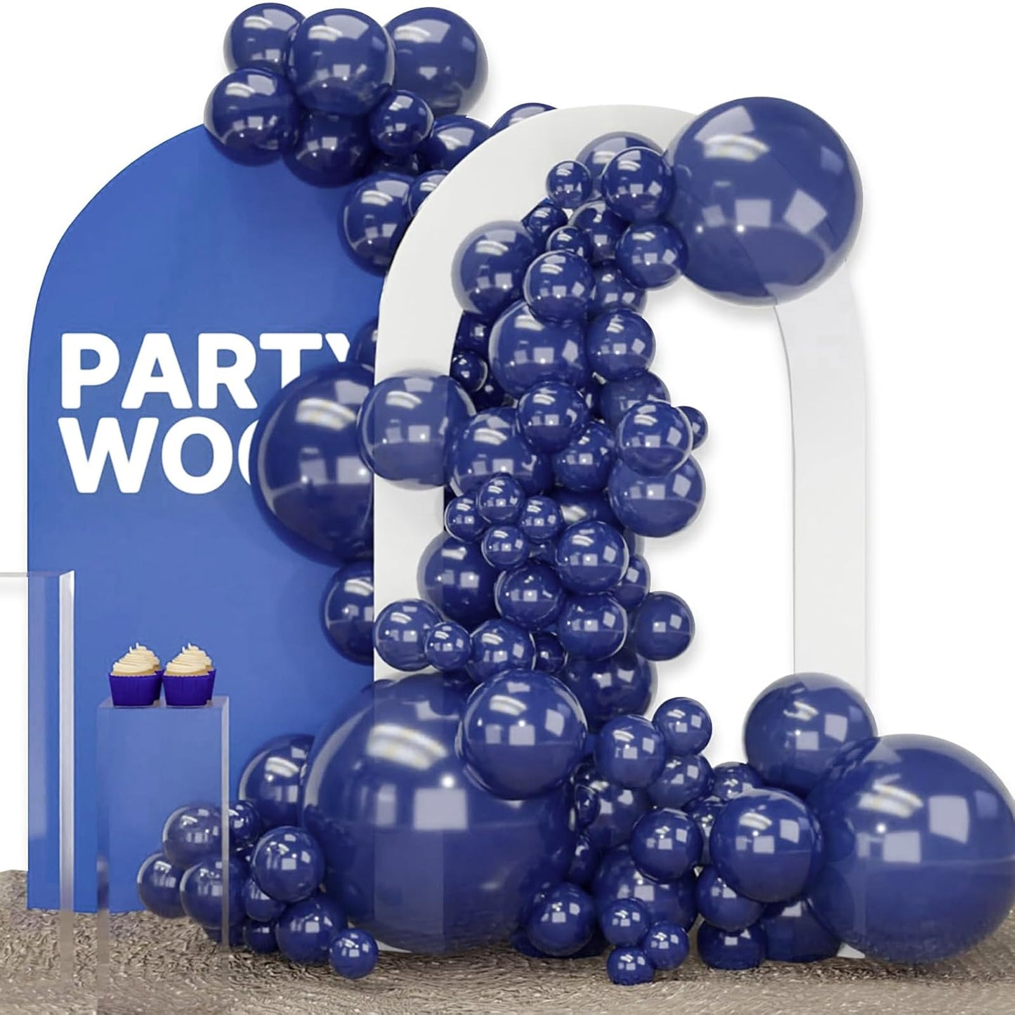 PartyWoo Navy Blue Balloons 100pcs Different Sizes of 36 18 12 10 5 Inch Dark Blue Balloon Arch Kit Garland for Graduation Wedding Sports Baby Shower Birthday Bachelorette Party Decorations Blue-Z90