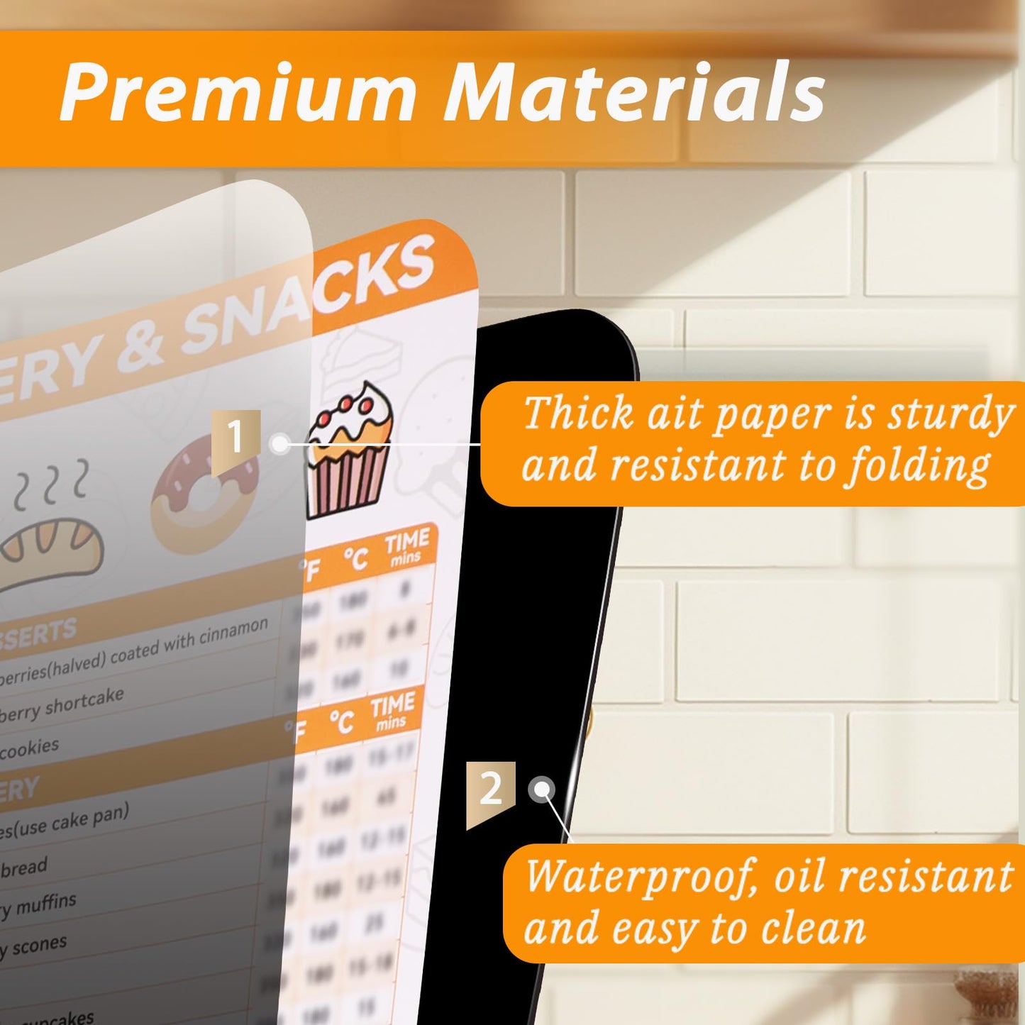 Weneasker Air Fryer Cheat Sheet Magnets Cooking Guide Booklet, Air Fryer Cooking Guide Magnetic, Air Fryer Accessories