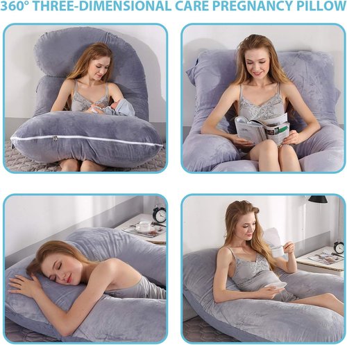 BATTOP Pregnancy Pillow - Full Body Maternity Support for Back, Hips & Belly | Removable Washable Cover