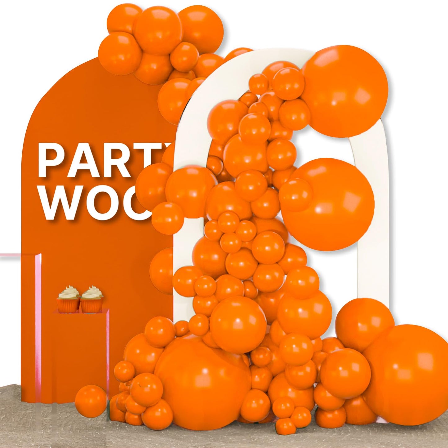 PartyWoo Orange Balloons 155pcs Different Sizes of 18 12 10 5 Inch Matte Fall Balloon Arch Kit Garland for Thanksgiving Halloween Little Cutie Baby Shower Birthday Party Decorations Orange-Y9