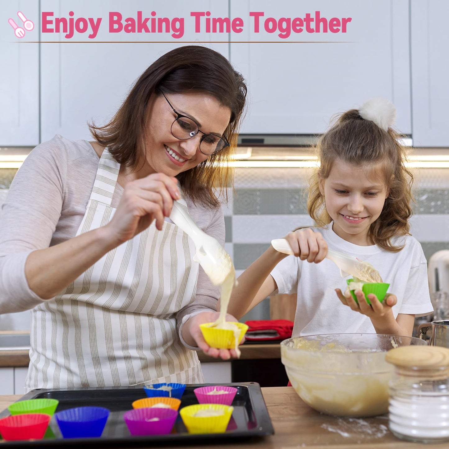 Sykexonm 2PCS Cupcake Batter Scoop, One Click Sliding Button Cake Cream Spatulas for Elegant Baking, Pastry & Cake Decorating, ABS and TPE Material