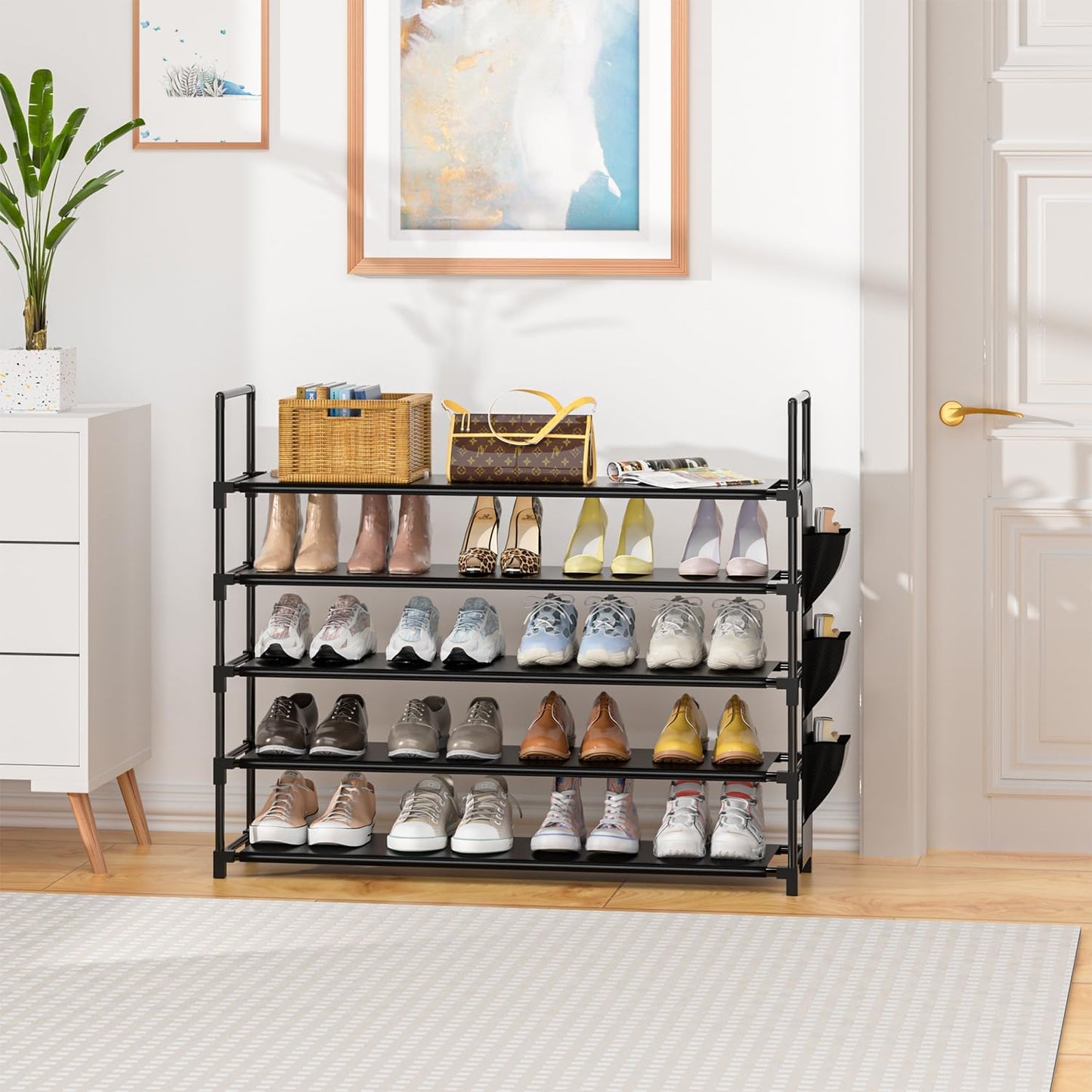 OYREL 5-Tier Shoe Organizer Rack - Space-Saving Shoe Holder for Closet, Entryway, Garage | Holds 20-25 Pairs