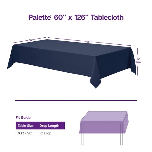 Gee Di Moda Rectangle Tablecloth - 60 x 126 Inch Black Table Cloth for 8 Foot Rectangle Tables - Heavy Duty Washable Fabric - for Holiday Party, Dinner, Weddings, Baby Shower & Events