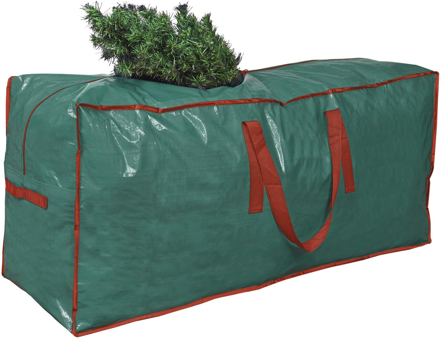 ProPik Christmas Tree Storage Bag - Fits Up to 7.5 ft Disassembled Trees | 45" x 15" x 20" | Durable Green Case with Zipper and Handles