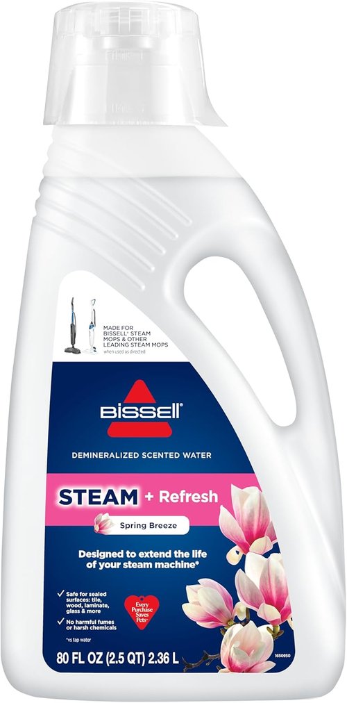 Bissell Spring Breeze Steam Water | 80oz Refreshing Cleaning Solution for Steam Cleaners