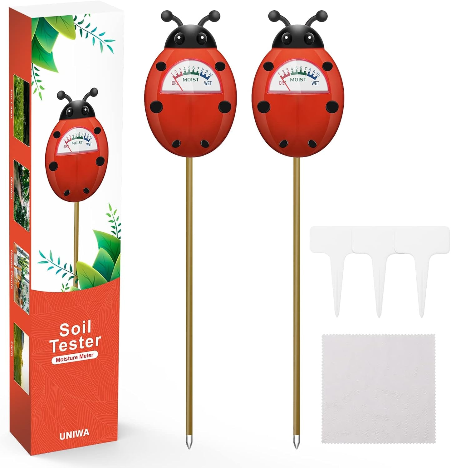 UNIWA Soil Moisture Meter - Accurate Hygrometer Sensor for Indoor & Outdoor Plants | 2-Pack