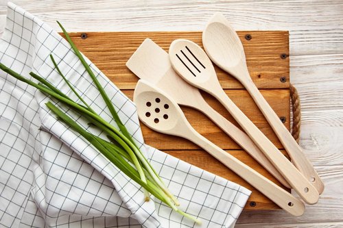 ECOSALL Healthy Wooden Spoons For Cooking Set of 6. Safe and Reliable Cooking Utensils for Kitchen – 100% Natural Nonstick Wood Spatula Spoon For Scraping, Stirring, Serving – Uncoated Solid Hardwood