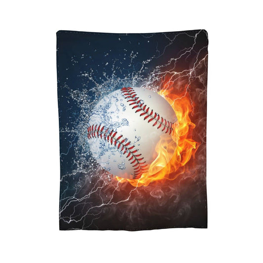 Baseball Sport Cool Ball Throw Blanket Super Soft Warm Bed Blankets for Couch Bedroom Sofa Office Car, All Season Cozy Flannel Plush Blanket for Girls Boys Adults, 60"X50"