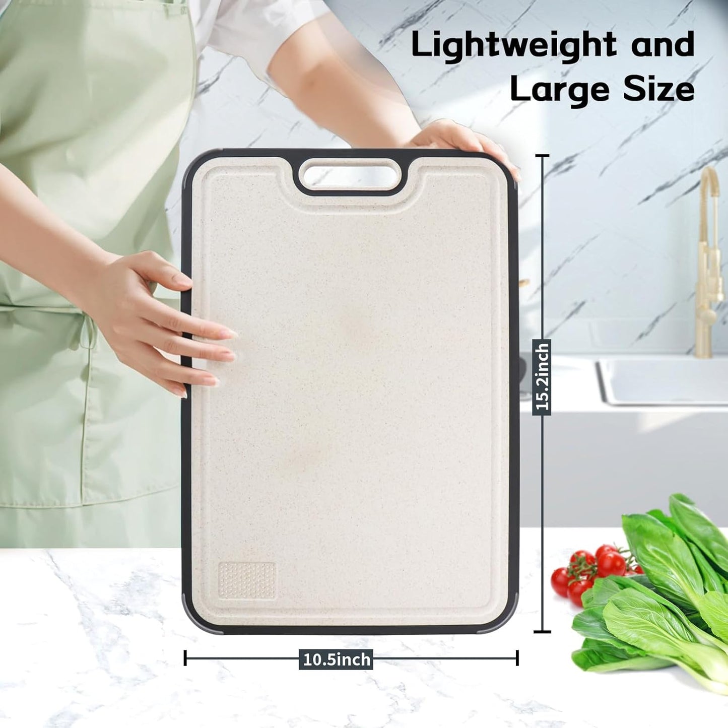 Titanium Cutting Board - Food Grade Metal Chopping Board | Non-Toxic Double-Sided 15.2”x10.5” Size