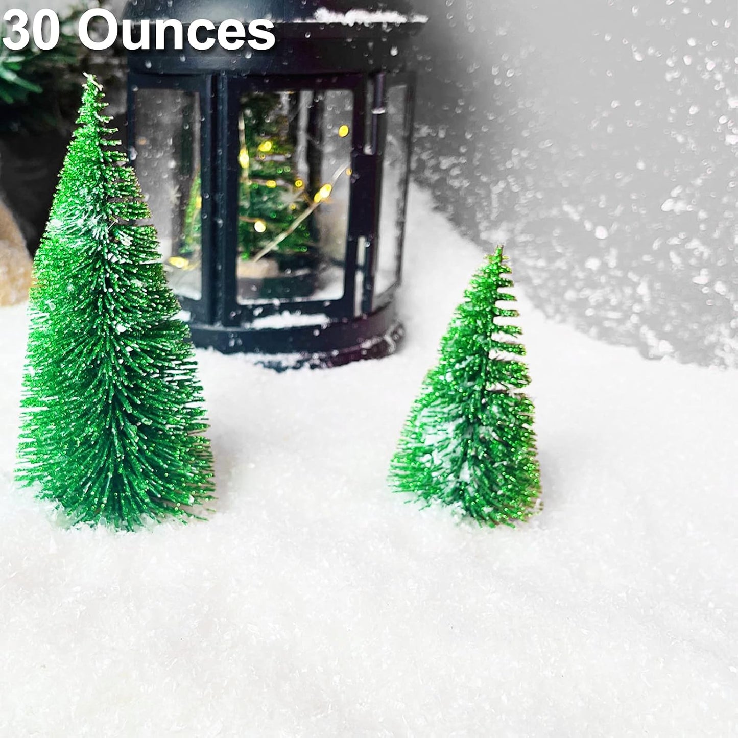 TURNMEON 30 Ounces Fake Snow Powder | Sparkling Artificial Snow for Christmas Decorations & Crafts