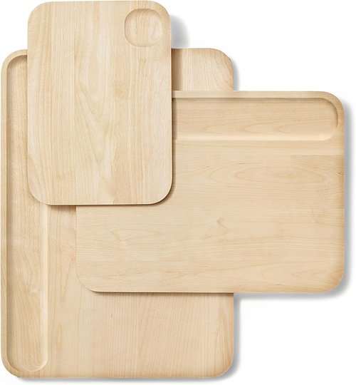 Caraway 4-Piece Double-Sided Wood Cutting Board Set | FSC-Certified Birch | Mineral Oil Finish | Small, Medium, Large