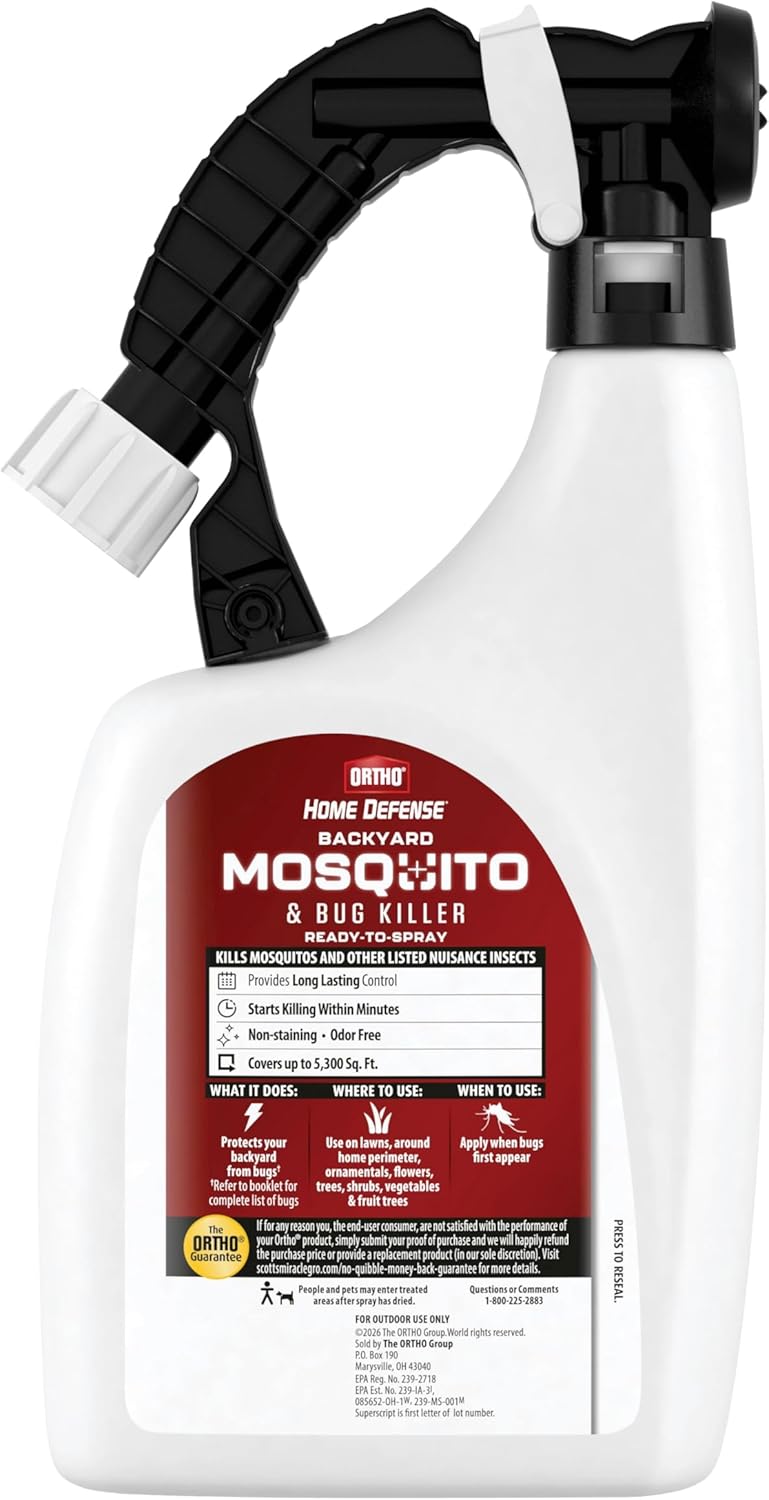Ortho Home Defense Mosquito & Bug Killer - Ready-to-Spray Formula, 32 fl. oz. for Effective Pest Control