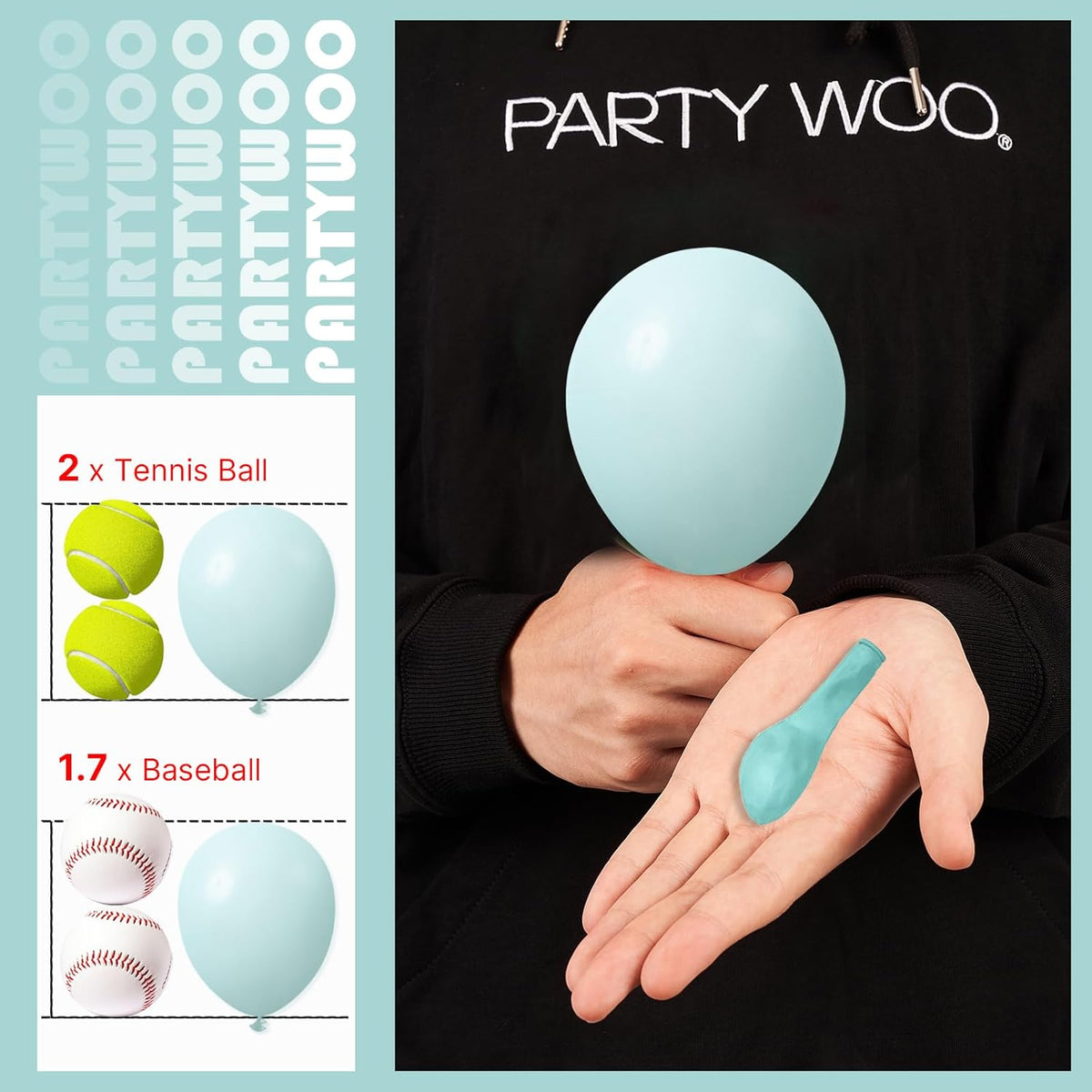 PartyWoo Teal Balloons - 50 Pcs Mini 5-Inch Pastel Turquoise Balloons for Celebrations