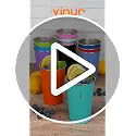 Vinur 16oz Colorful Stainless Steel Drinking Cups 8-Pack - Stackable & Reusable