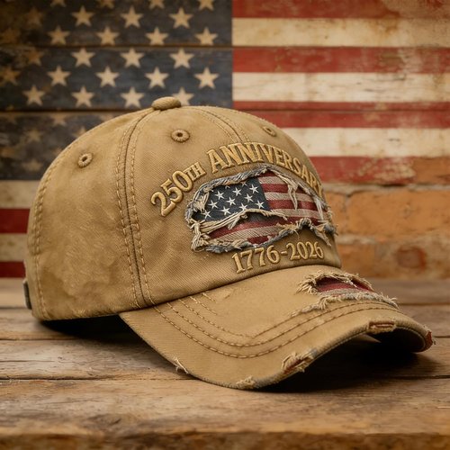 250th Anniversary USA Hat - Ripped Denim Baseball Cap for Men & Women | Celebrate in Style