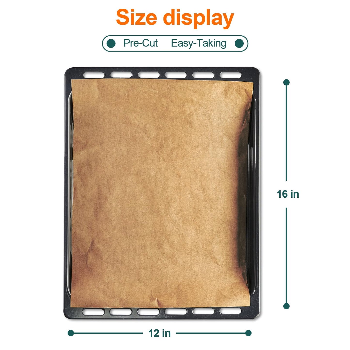 60Pcs Unbleached Parchment Paper Sheets for Baking. 12x16 Inches Parchment Paper, Precut Baking Paper Sheets, Parchment Sheets for Air Fryer, Grilling, Steaming.