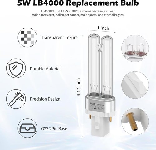 G-Guardian 3-Pack Filter B Replacement - HEPA & Carbon Filters + LB4000 UV Light Bulb