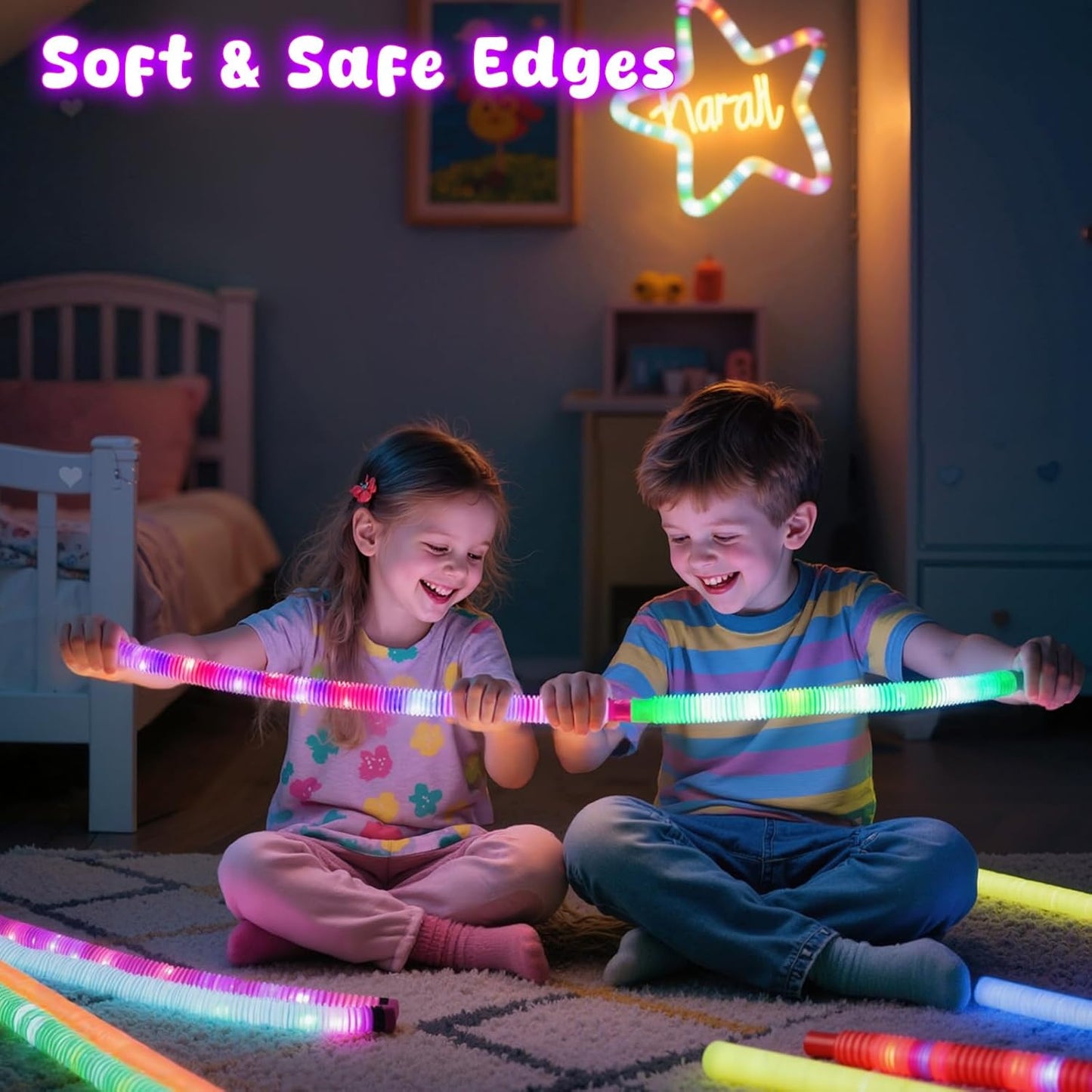 LovesTown 24PCS Glow Sticks - Light Up Party Favors for Kids | Neon Accessories for Birthdays