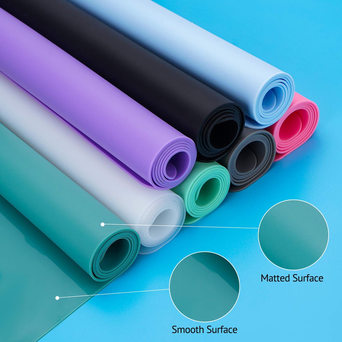 Gartful Silicone Mats for Kitchen Counter, Thicker 0.06", 25 x 17 inches Multipurpose Table Mat, Silicone Pad Desk Work Mat, Nonstick Nonskid Heat-Resistant Pad, Placemat, Translucent, 2PCS