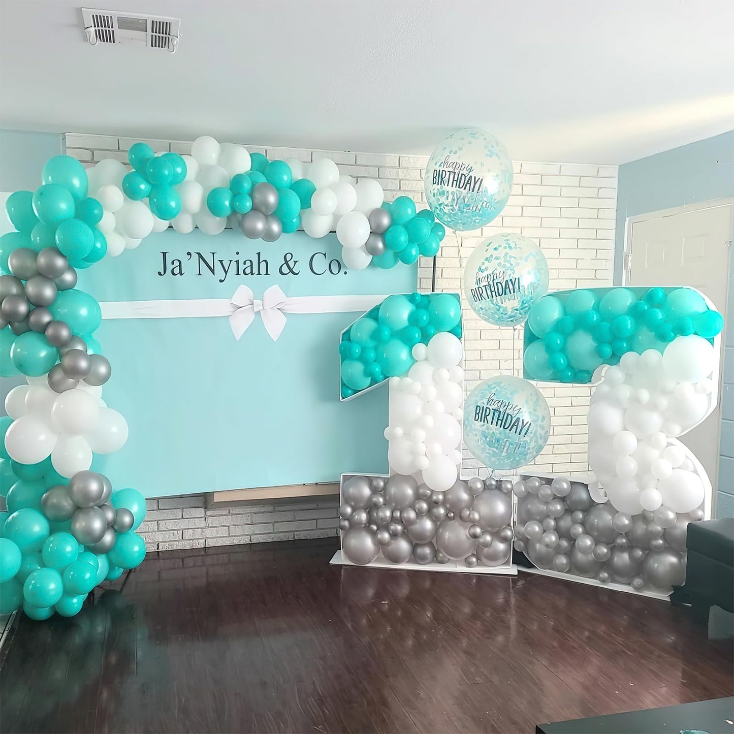 PartyWoo Pearl Teal Balloons 50 pcs 12 Inch Pearl Aqua Blue Turquoise Dark Teal Balloons for Graduation Wedding Baby Shower Bridal Shower Gender Reveal Mermaid Birthday Party Decorations Teal-Z13