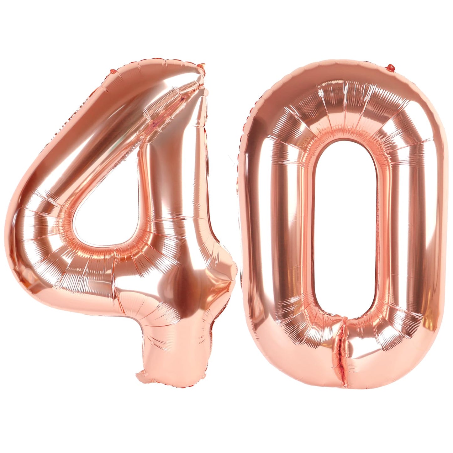Rose Gold Number 40 Balloon 40 inch, 40 Number Balloons, 40th Birthday Decorations, 40 Year Old Women Men Rose Gold Party Supplies