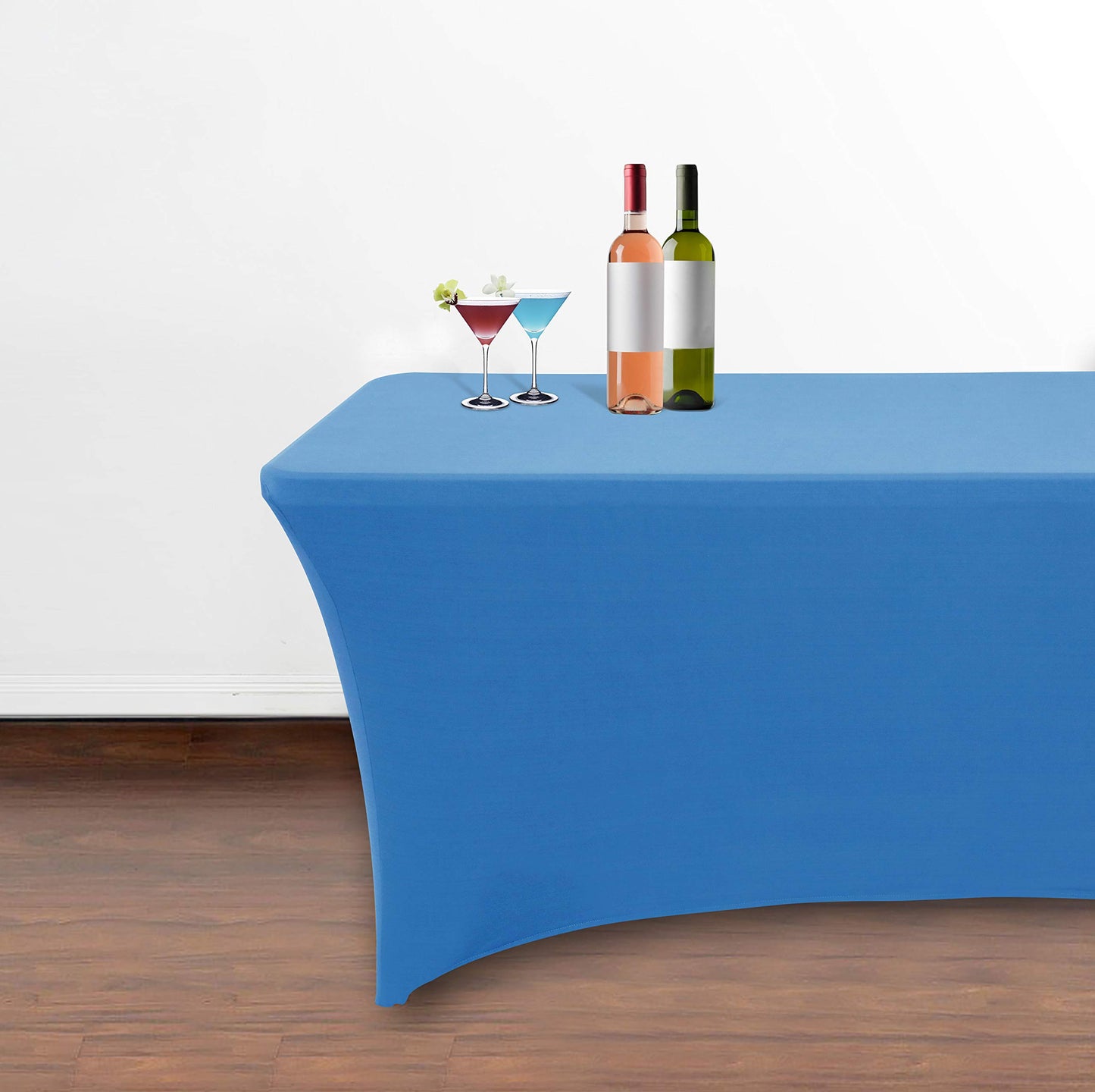 Obstal 6ft Stretch Spandex Table Cover for Standard Folding Tables - Universal Rectangular Fitted Tablecloth Protector for Party （Aqua, 72 Length x 30 Width x 30 Height Inches）
