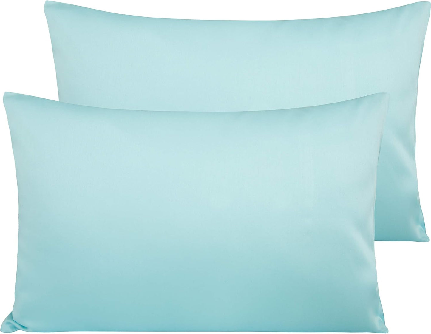 NTBAY Egyptian Cotton Pillowcases - Soft & Breathable 500 Thread Count | Set of 2, Aqua 20x30