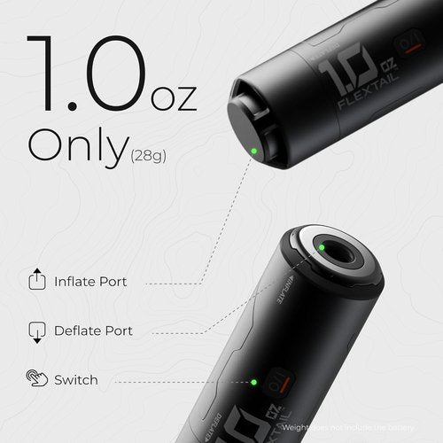 FLEXTAILGEAR Zero Pump 2 - Rechargeable Mini Air Pump for Inflatables | Ultra-Lightweight 1 oz Design