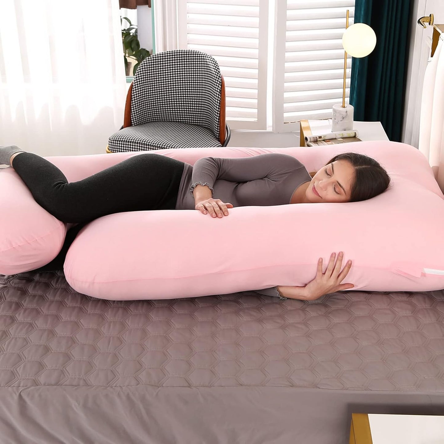 Victostar Pregnancy Pillow - 57-Inch U-Shaped Maternity Pillow for Full Body Support | Removable Cover