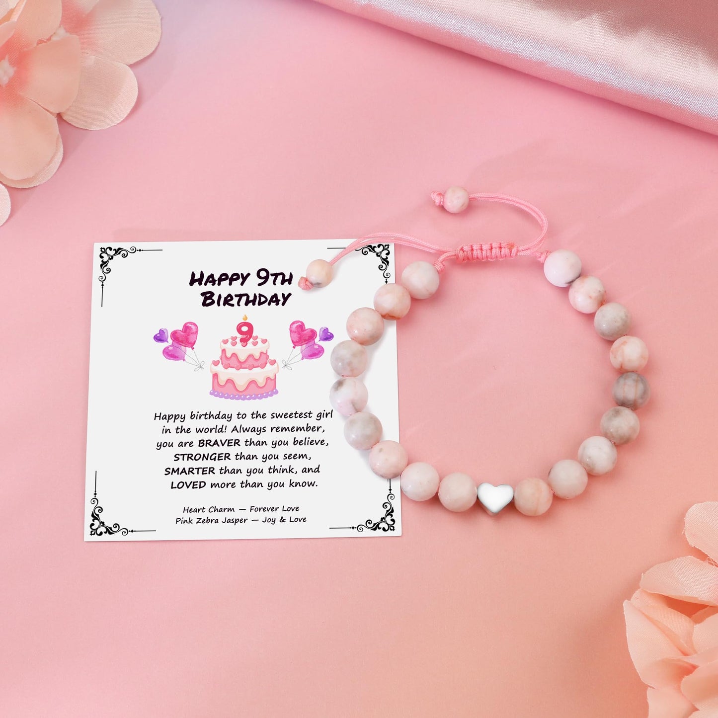 Sereney 9 Year Old Girl Birthday Gifts, Adjustable Beaded Bracelets as 9th 9yr Nine Year Old Birthday Gifts for Girls Daughter Niece Granddaughter