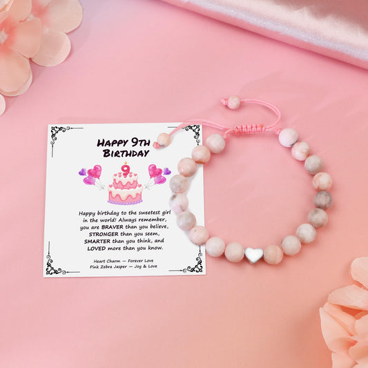 Sereney 9 Year Old Girl Birthday Gifts, Adjustable Beaded Bracelets as 9th 9yr Nine Year Old Birthday Gifts for Girls Daughter Niece Granddaughter