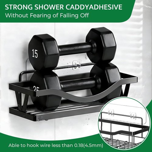 FGSAEOR Shower Caddy Adhesive Replacement Strips - Heavy Duty Waterproof Sticky Hooks | No Drilling Wall Mount for Bathroom & Kitchen Storage