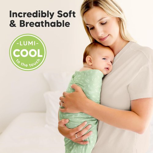 Bloom Organic Baby Swaddle Blankets - 4-Pack Soft & Breathable Muslin Blankets for Newborns