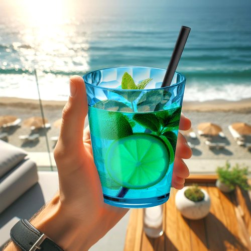 Amazing Abby - Iceberg 16-Ounce Plastic Tumblers (Set of 8), Drinking Glasses, Mixed-Color Reusable Cups, Stackable, BPA-Free, Shatter-Proof, Dishwasher-Safe
