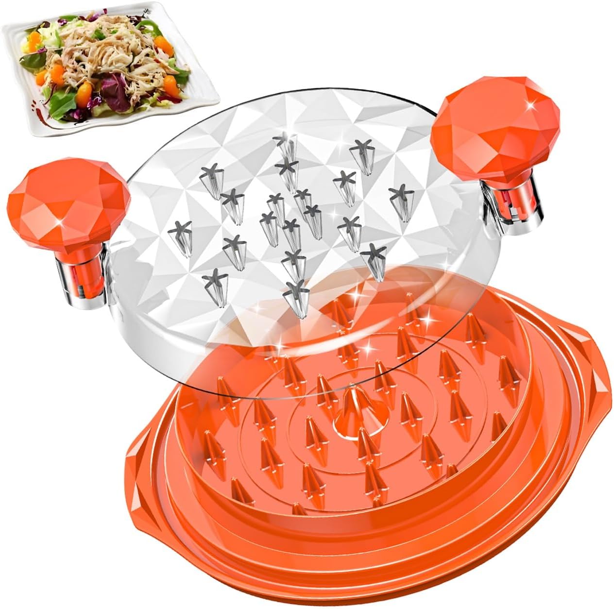 Skiennix Chicken Shredder - Ergonomic Tool for Effortless Meat Shredding | BPA-Free, Eco-Friendly, Orange