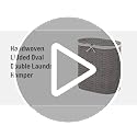 Handwoven Portable Laundry Hamper with Removable Liners - Mocha Brown, Oval 1-Pack