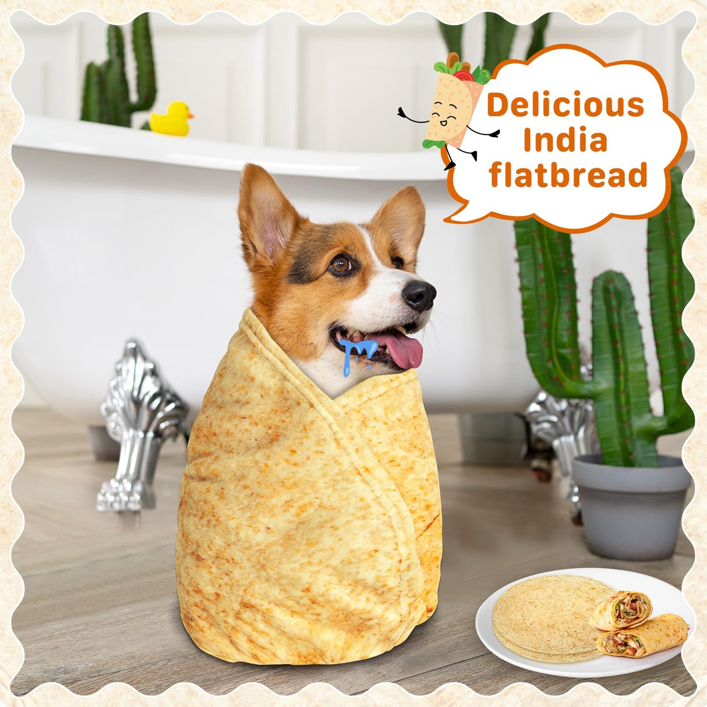 Tortilla Blanket Baby, Tortilla Blanket for Newborn Toddler, 285 GSM Soft Flannel Wearable Wrap Funny Gifts for Baby Shower Boy Girl 0-3 6 9 Months