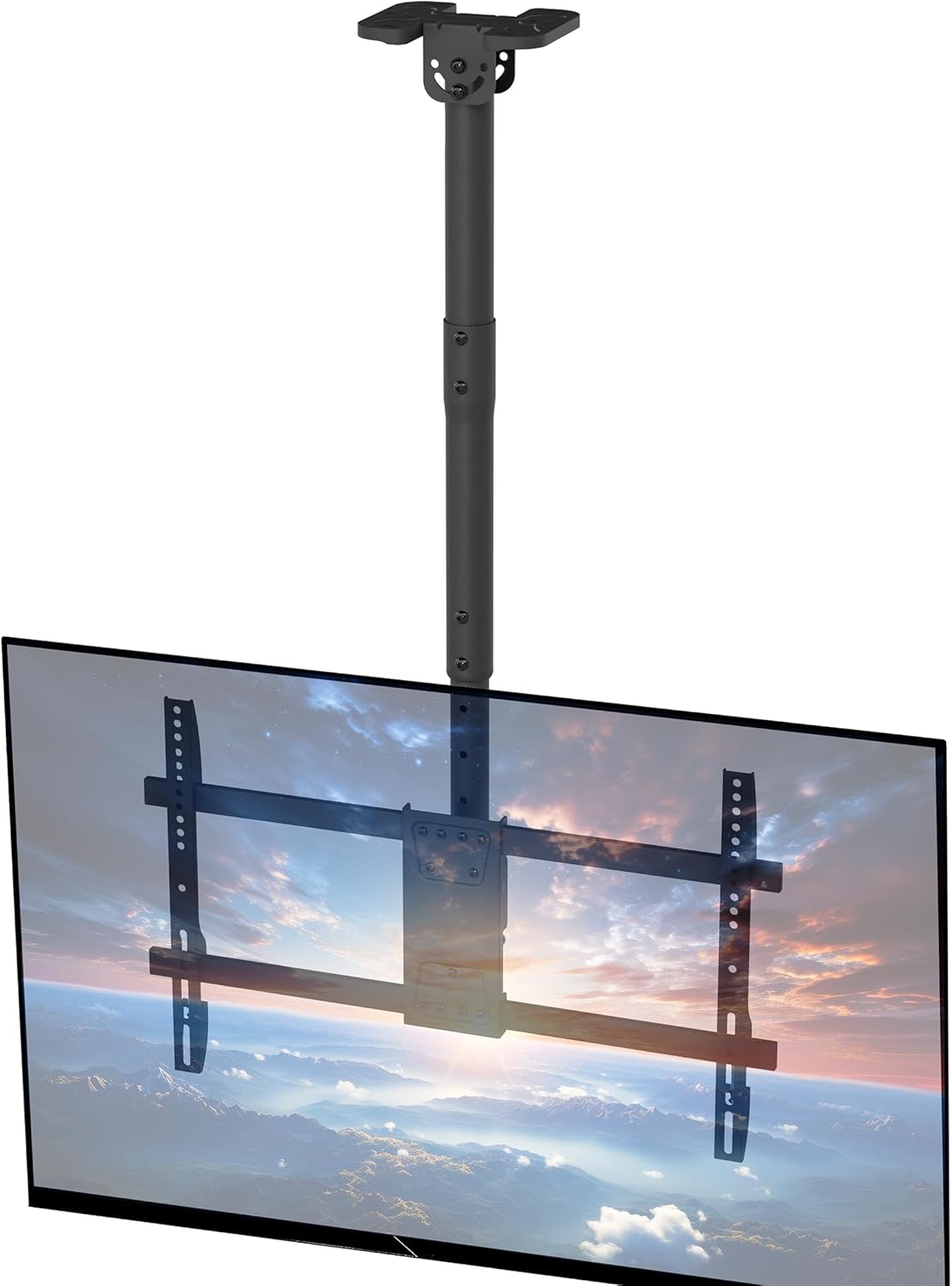 VIVO Ceiling Swivel TV Mount - Adjustable Height for 43 to 86 Inch Screens | Supports 132 lbs, Black