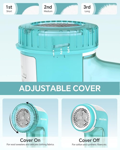 Beautural Fabric Shaver - Lint Remover with 2-Speed Settings & 2 Replaceable Blades | Battery Operated, Ideal for Sweaters & Clothes