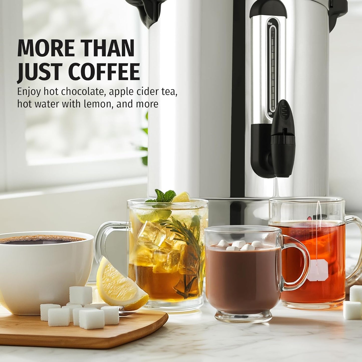 Zulay 100-Cup Coffee Maker | Commercial Grade Hot Water Urn with Double-Wall Stainless Steel - Quick Brew, Silver