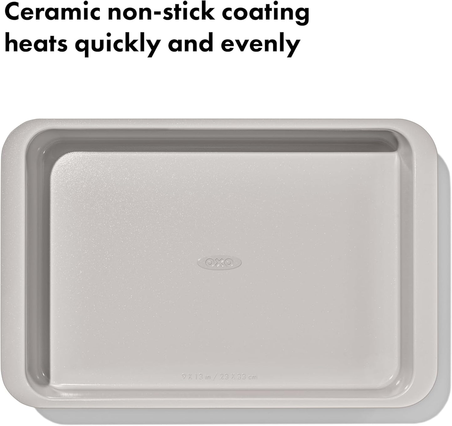 OXO Good Grips Cake Pan - Non-Stick Pro Ceramic Coated Metal | 9” x 13” for Perfect Biscuits