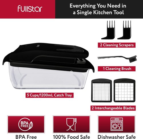 Fullstar Chopper Bundle - Versatile Kitchen Tool with 2 Silicone Lids for Easy Food Prep