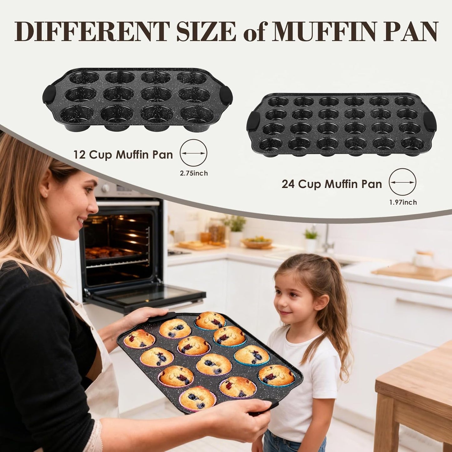 Skiennix Nonstick Baking Pans Set - Durable Bakeware for Effortless Cooking | 3-Piece Set