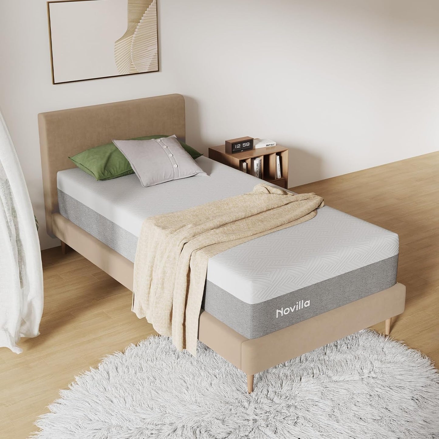 Novilla Twin XL Mattress - 12 Inch Gel Memory Foam for Cool Sleep & Pressure Relief | Medium Plush Feel