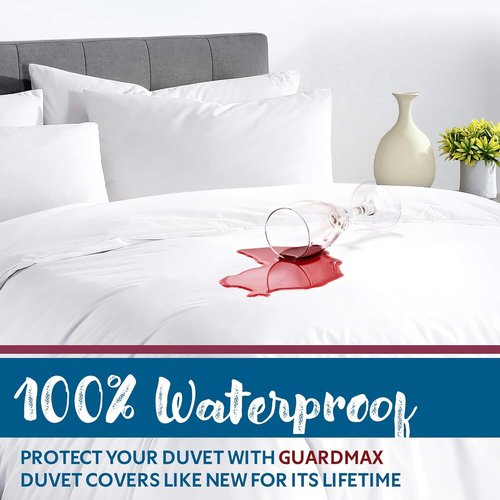 Guardmax Waterproof Duvet Cover - Premium Jersey Fabric, Bed Bug & Allergen Proof | Queen Size (86 x 86)