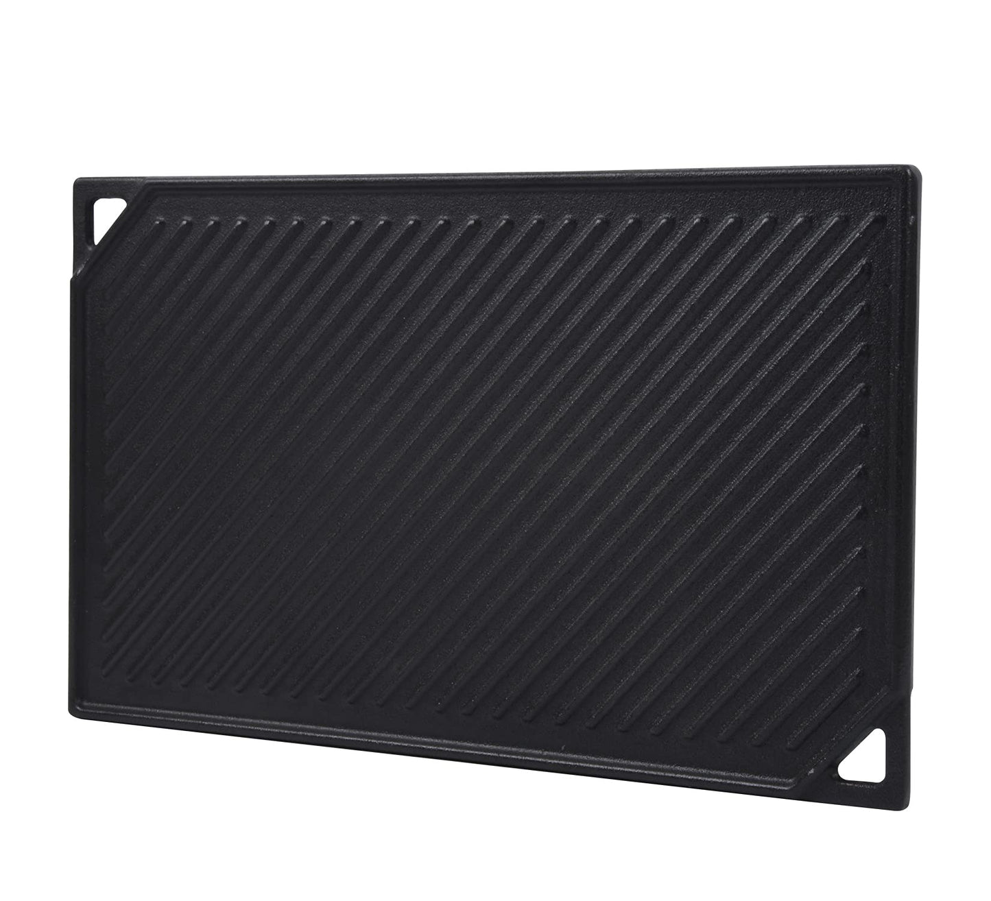 GasSaf Cast Iron Reversible Griddle, 16.5 Inch x 9.5 Inch Double Sided Grill Pan Perfect for Gas Grills and Stove Top