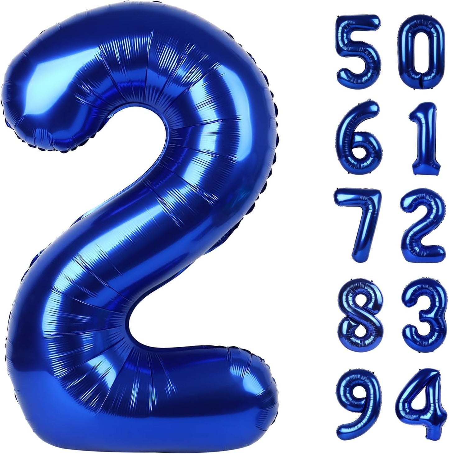 Number 2 Balloon by Night Blue - 40 Inch Birthday Decoration for Second Birthday Party